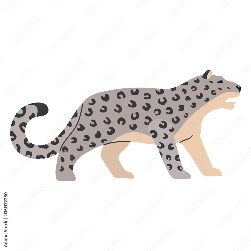 Fototapeta premium Snow leopard icon clipart avatar logotype concepte isolated illustration