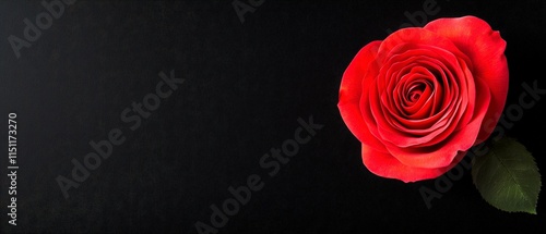 Dramatic Red Rose Close up on Black Background  Floral Photography  Romance  Love  Valenti photo