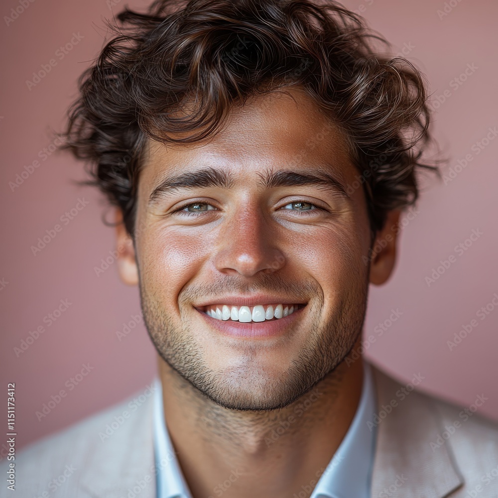 Confident businessman with a suit and a smile in a studio background, He looking at the camera Confident businessman with a suit and a smile in a studio background, He looking at the camera