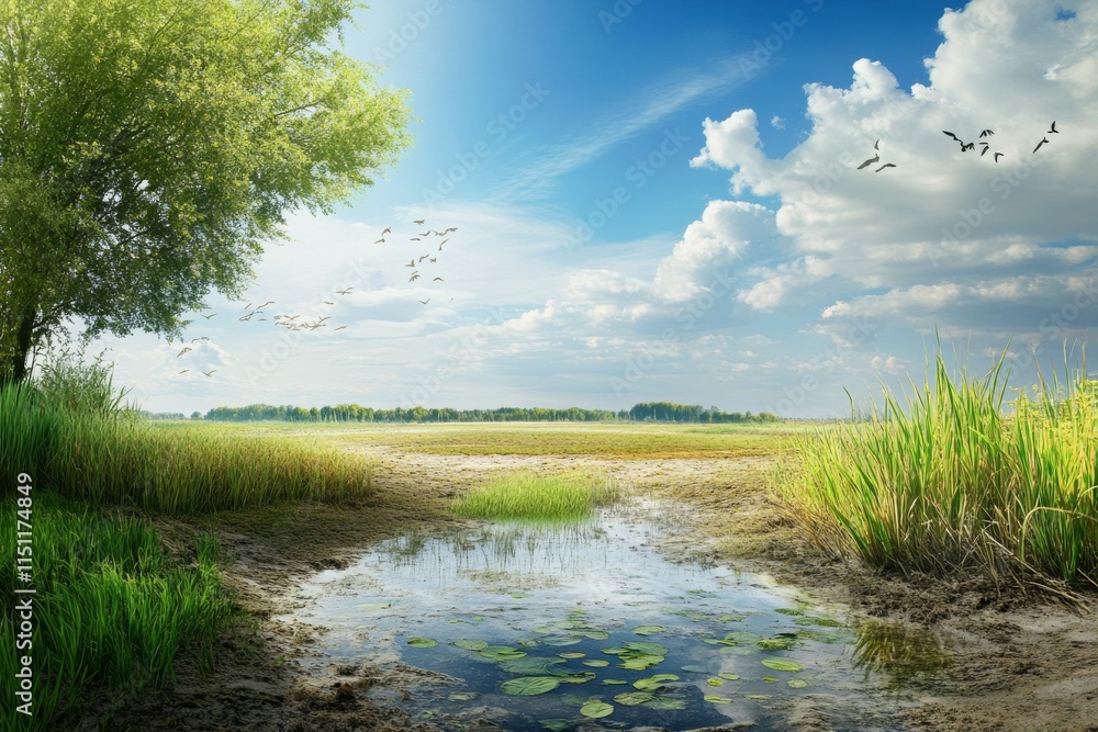 Concept of World Wetlands Day , Generative AI Concept of World Wetlands Day , Generative AI