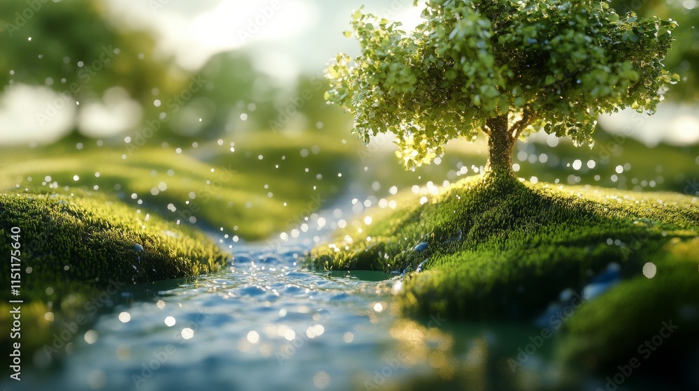 Fototapeta premium Concept of World Wetlands Day , Generative AI