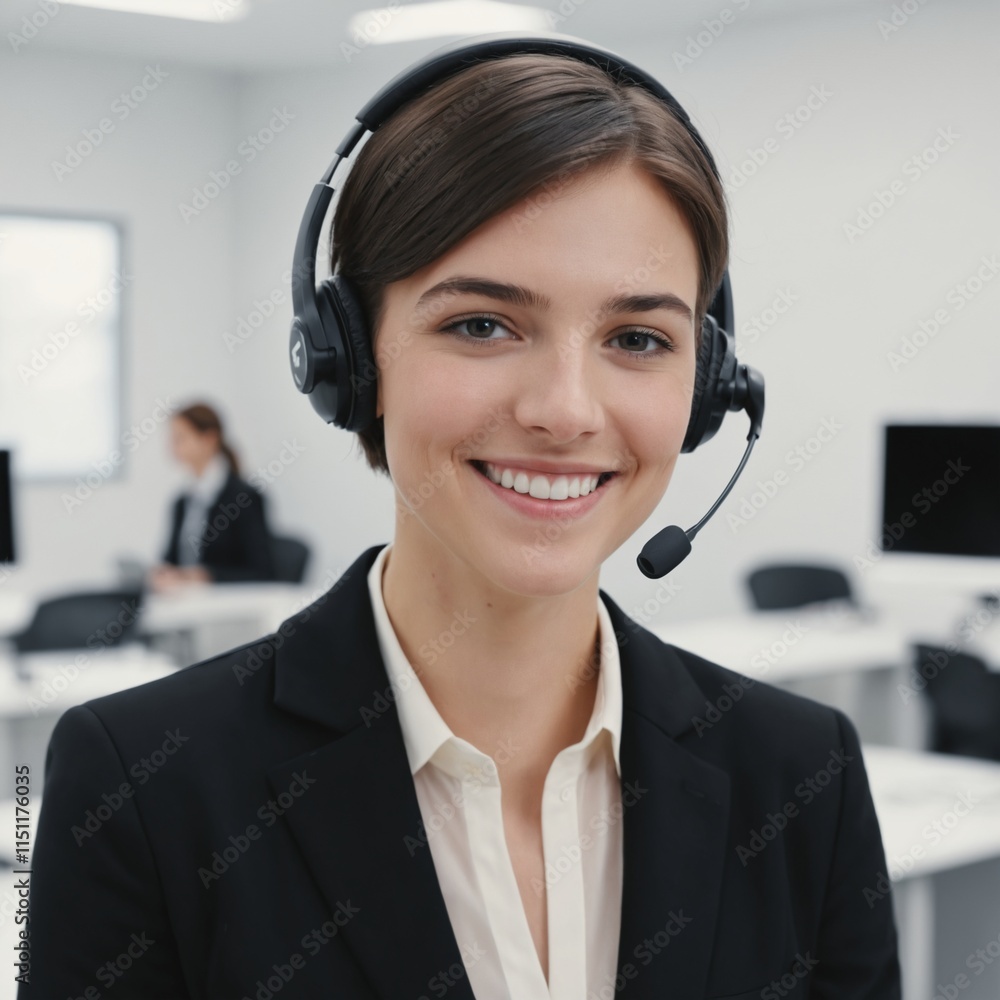 customer service, a beautiful woman is communicating with clients with a happy face. ai generator customer service, a beautiful woman is communicating with clients with a happy face. ai generator