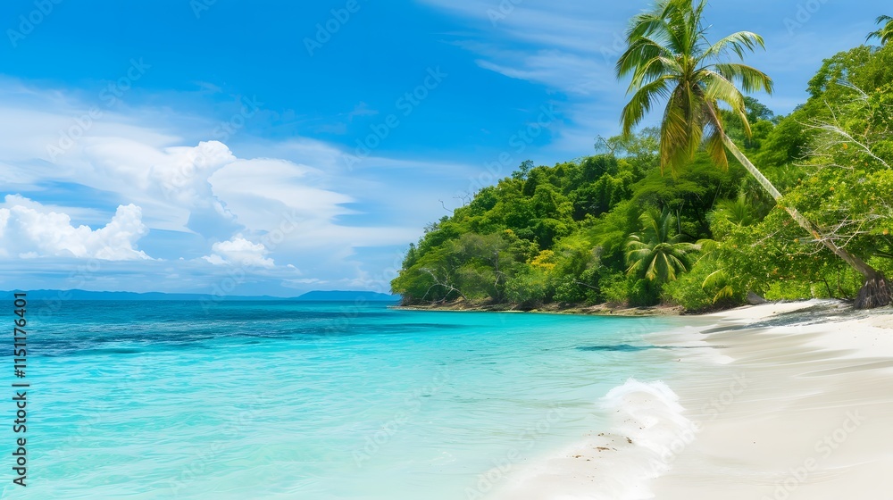 A stunning tropical island featuring white sandy beaches and crystal-clear turquoise waters, surrounded by lush greenery. A stunning tropical island featuring white sandy beaches and crystal-clear turquoise waters, surrounded by lush greenery.