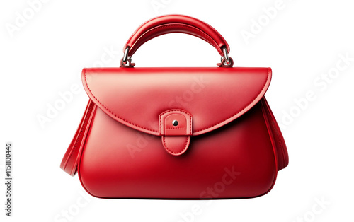 Elegant Women's Red Handbag isolated on transparent Background