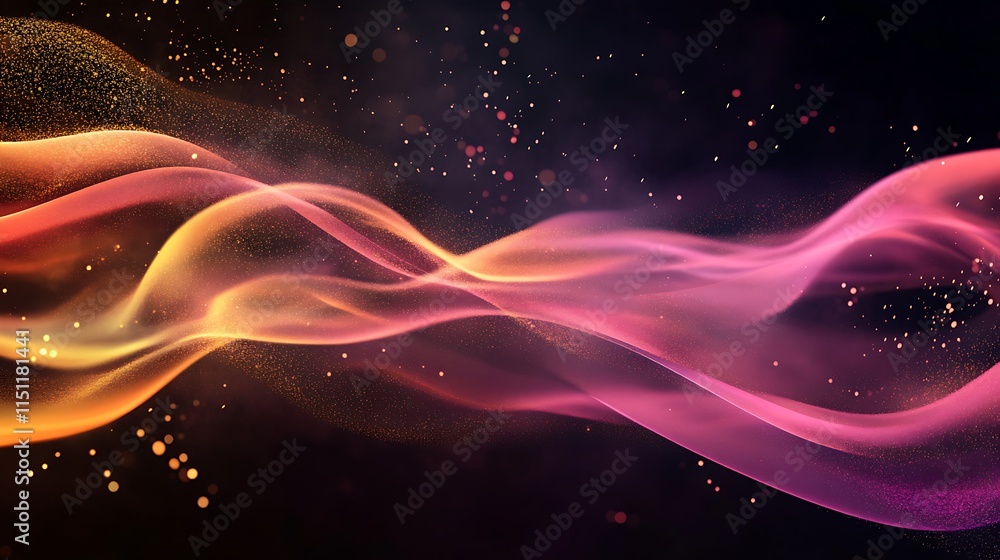 Fototapeta premium Abstract Digital Art: Glowing Waves Flowing Dynamically. AI Generated