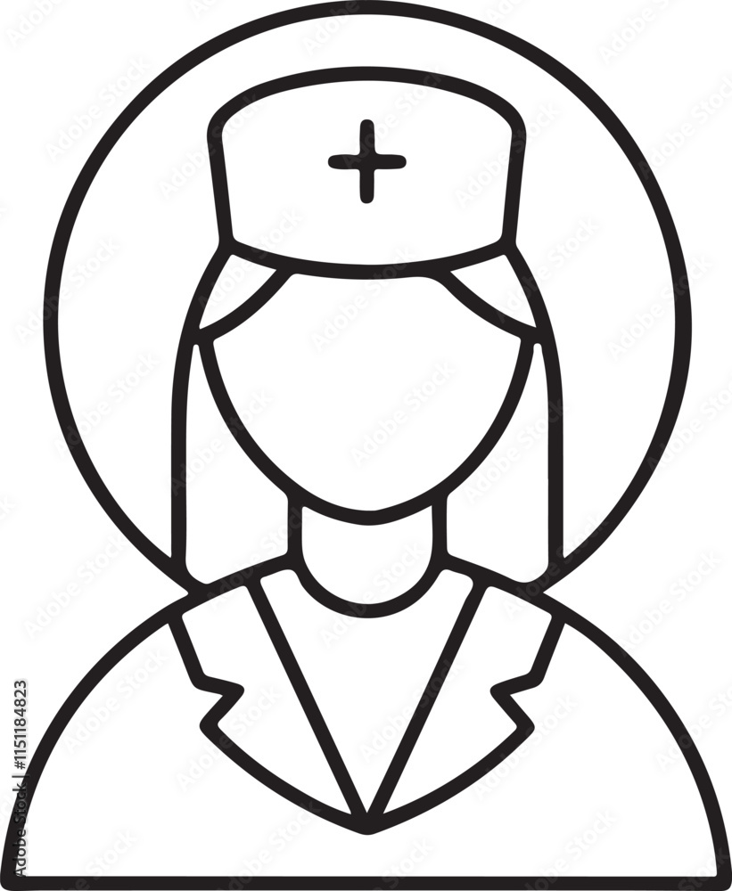 Medical female doctor or surgeon, nurse icon Medical female doctor or surgeon, nurse icon