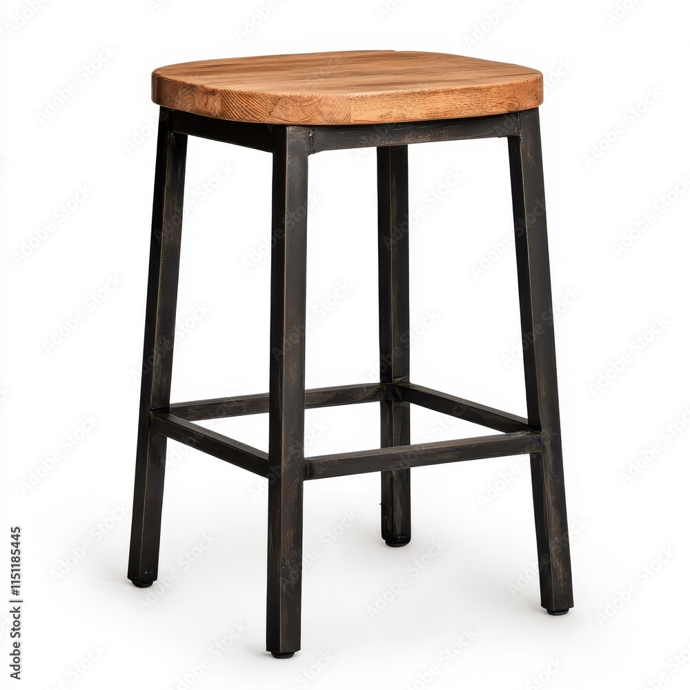 Modern Wooden Bar Stool with Metal Frame for Stylish Interiors Modern Wooden Bar Stool with Metal Frame for Stylish Interiors
