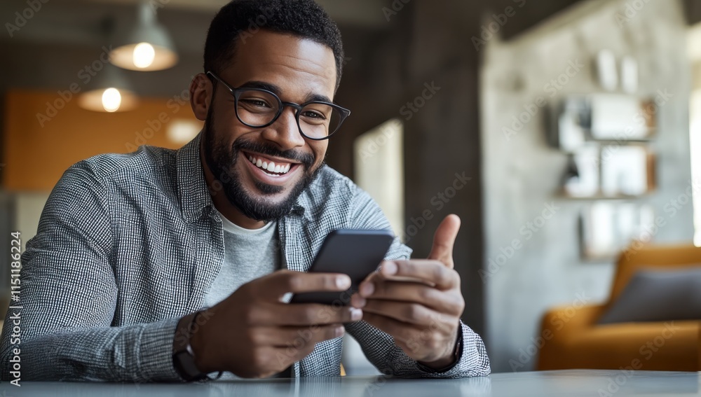 A man is smiling and holding a cell phone A man is smiling and holding a cell phone