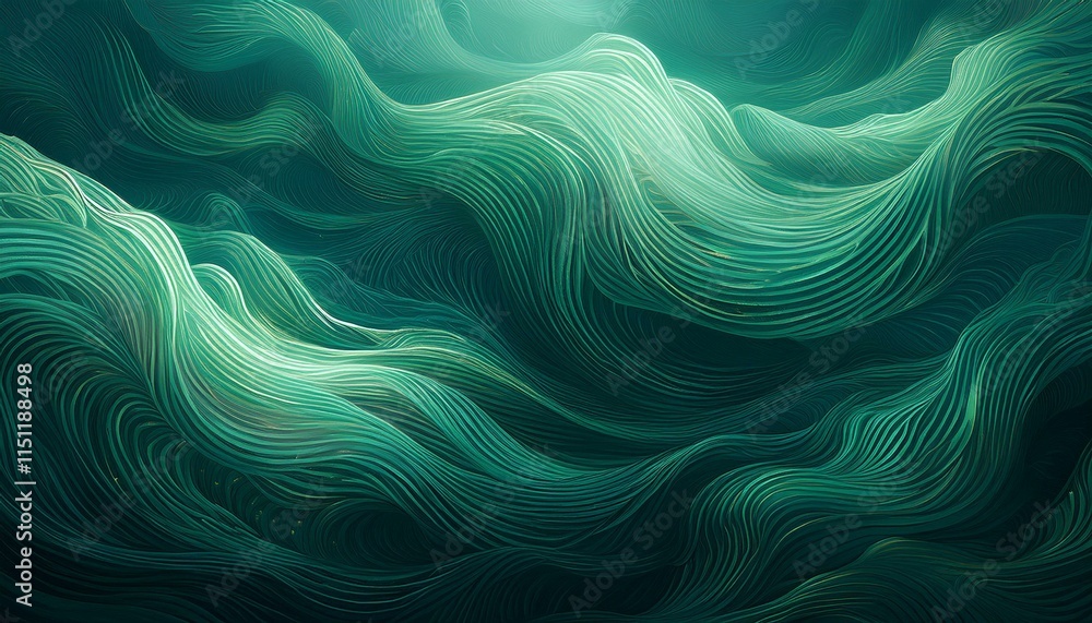 Obraz premium Dark green abstract underwater background pattern. Generated image
