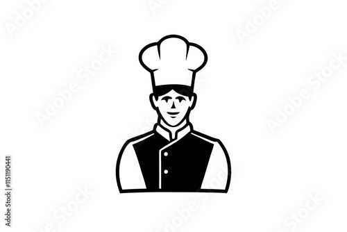 silhouette of a chef vector illustration.