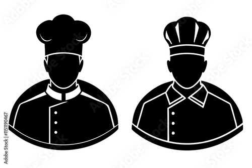 silhouette of a chef vector illustration.