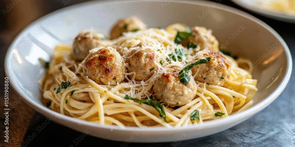 Delicious pasta featuring tender chicken meatballs, aromatic basil, and rich parmesan creates a delightful Italian food experience. This pasta dish is a must try for Italian food lovers. Delicious pasta featuring tender chicken meatballs, aromatic basil, and rich parmesan creates a delightful Italian food experience. This pasta dish is a must try for Italian food lovers.