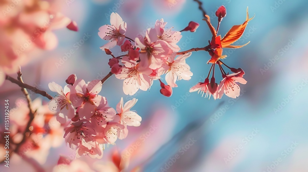 Delicate Pink Cherry Blossoms in Springtime Bloom Delicate Pink Cherry Blossoms in Springtime Bloom