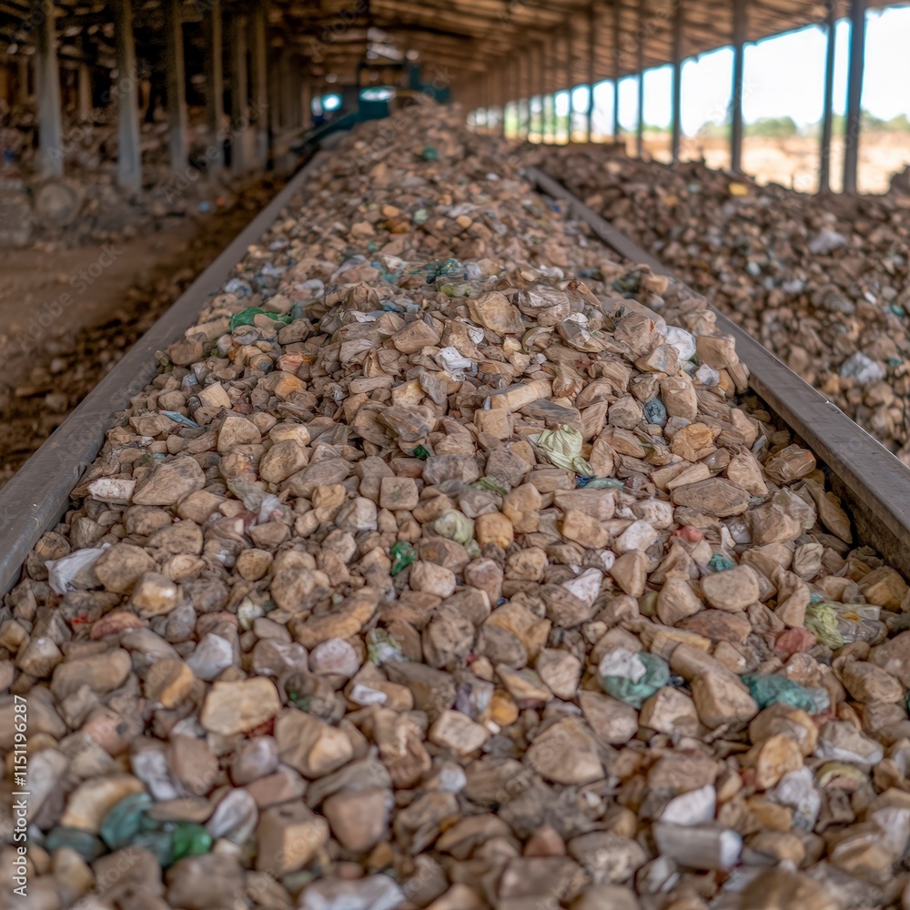 Recycling Plant Conveyor Belt Industrial Waste Processing Stones and Garbage Recycling Plant Conveyor Belt Industrial Waste Processing Stones and Garbage