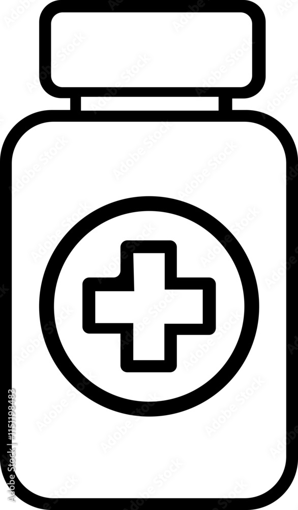 Medicine bottle line icon.Pill bottle icon vector. Medicine pills bottle symbol outline icon. Editable stroke.pharmaceutical and medication symbol. Isolated vector image in simple style. Medicine bottle line icon.Pill bottle icon vector. Medicine pills bottle symbol outline icon. Editable stroke.pharmaceutical and medication symbol. Isolated vector image in simple style.