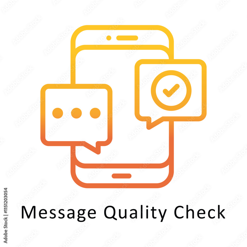 Message Quality Check Vector Gradient Icon. Eps 10 File Message Quality Check Vector Gradient Icon. Eps 10 File