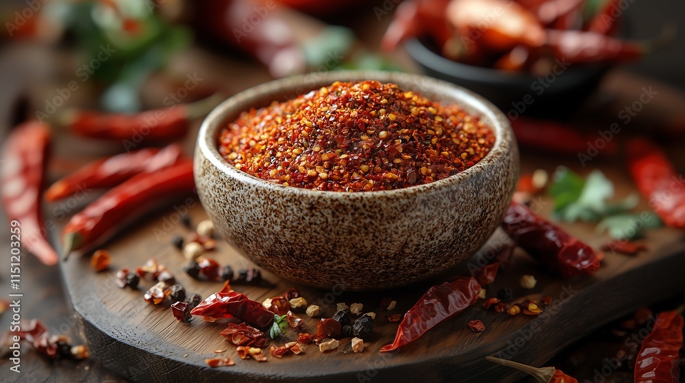 cayenne pepper in a bowl with red and black pepper. Chili is one of the most widely popular spices. It has a spicy and nutritious taste. cayenne pepper in a bowl with red and black pepper. Chili is one of the most widely popular spices. It has a spicy and nutritious taste.