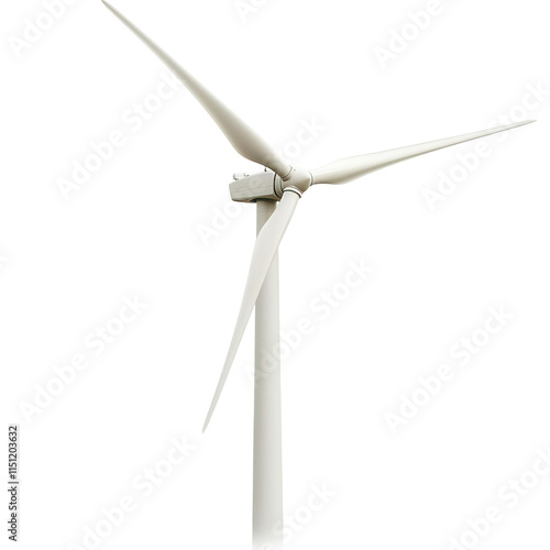 Wind turbine installation renewable energy site image with transparent background outdoor setting angular view sustainability concept