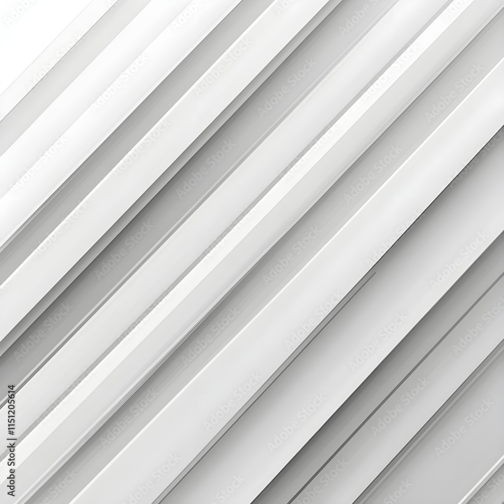 Obraz premium A minimalist background of soft diagonal lines in alternating shades of white and pale gray for a clean layout