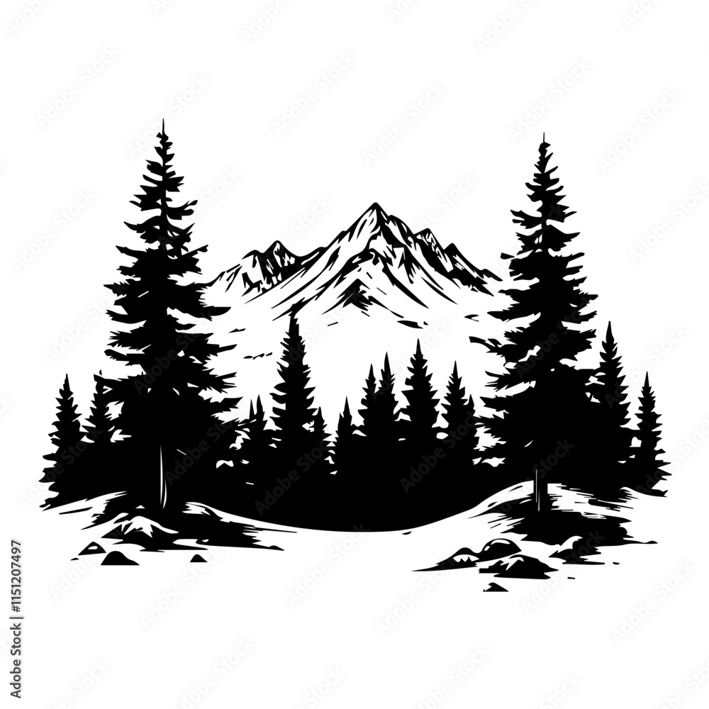 Obraz premium The Serenity of Mountain and Forest