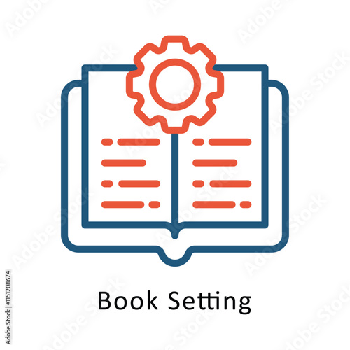 Book Setting Vector Two Color Icon. Eps 10 file 