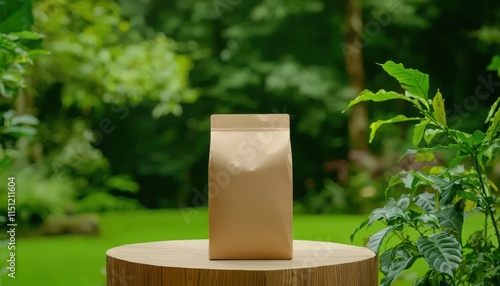 sustainability product. A fair-trade coffee brand packaged in compostable bags, emphasizing ethical sourcing and eco-friendliness, sustainability product eco-friendly ethical photo