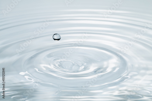 水面に落ちる水滴.