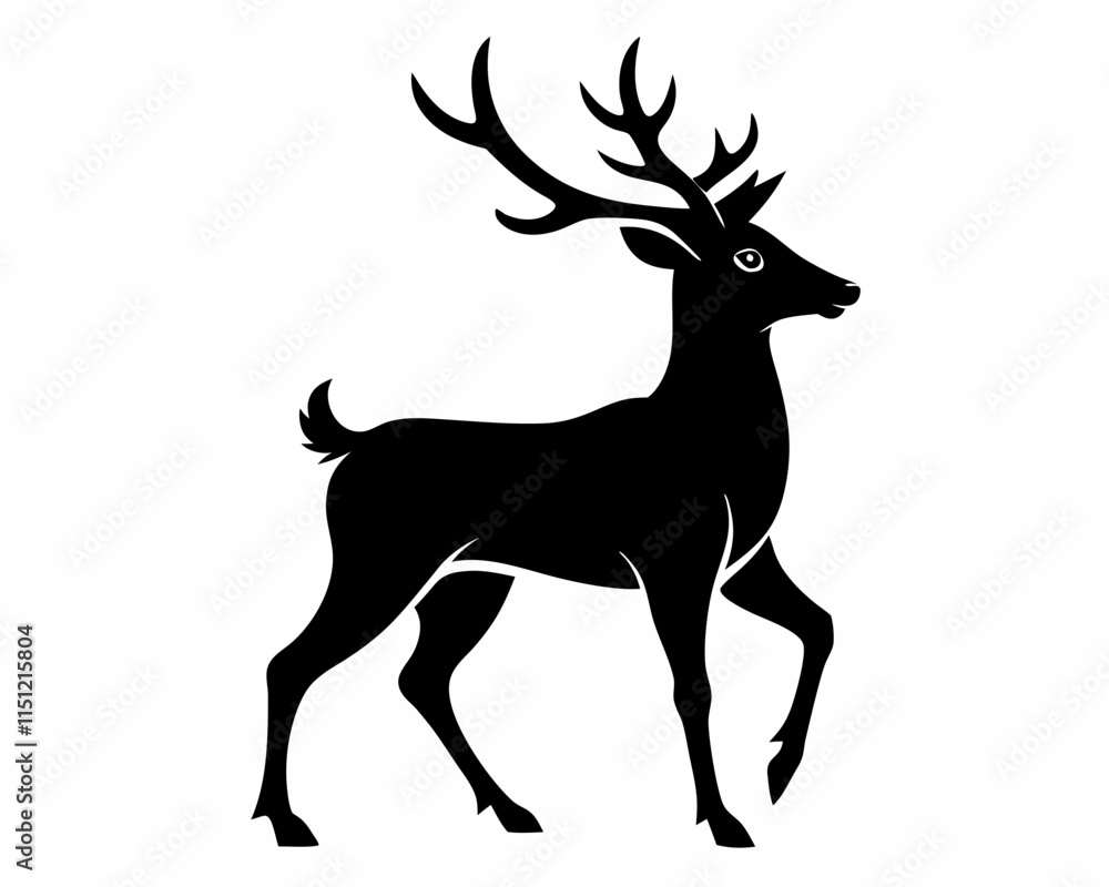 silhouette of Reindeer vector on white background silhouette of Reindeer vector on white background