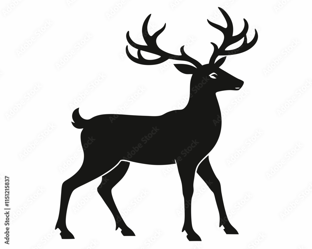 silhouette of Reindeer vector on white background silhouette of Reindeer vector on white background