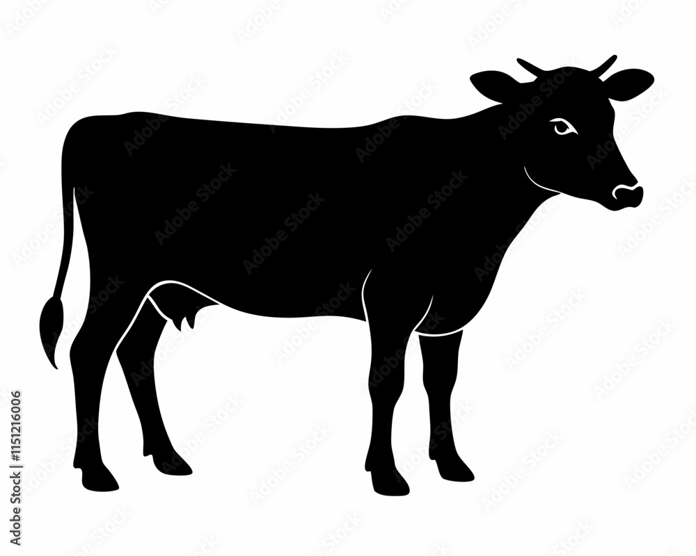 silhouette of cow vector on white background silhouette of cow vector on white background