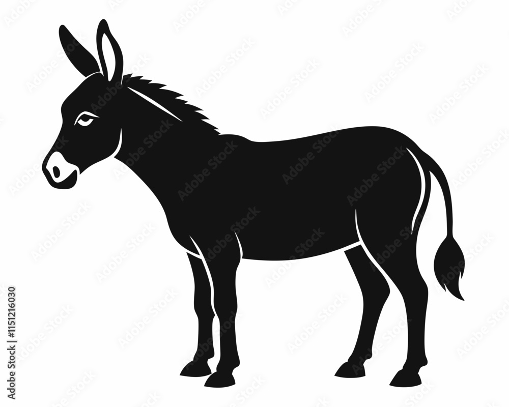 silhouette of Donkey vector on white background silhouette of Donkey vector on white background