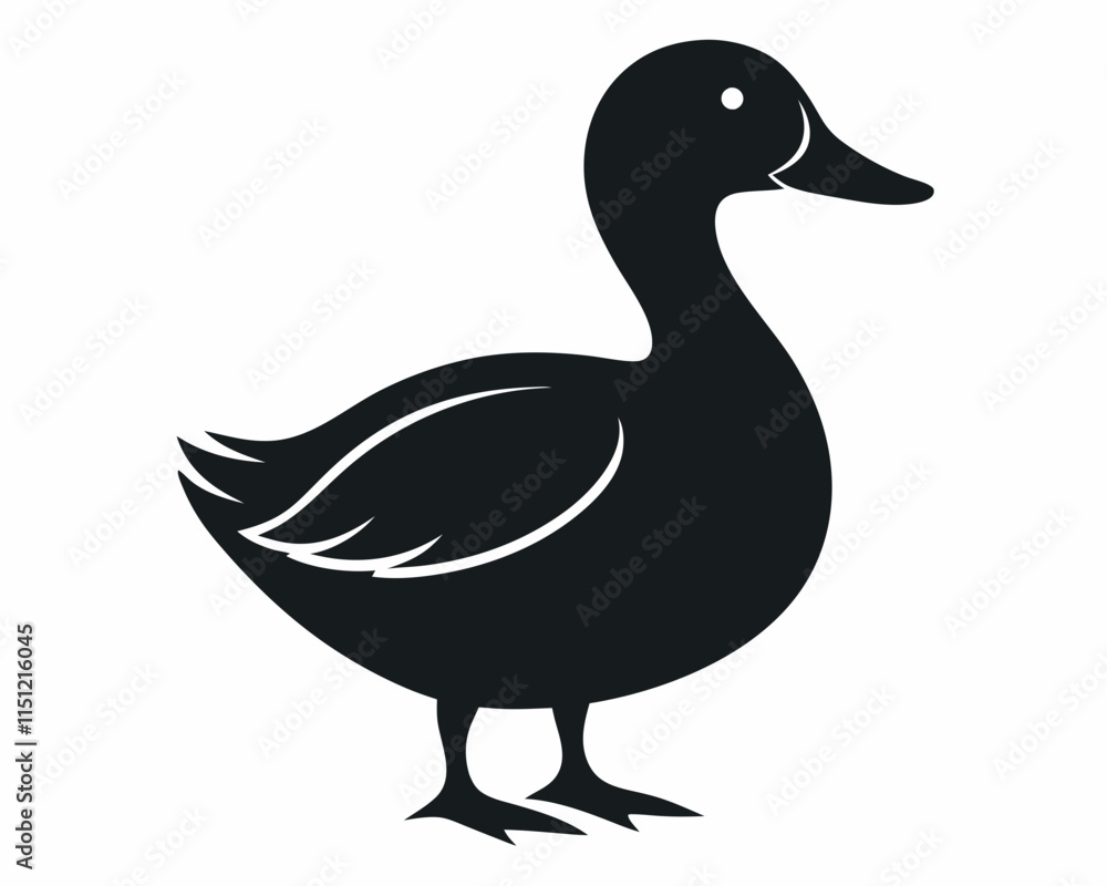 silhouette of Duck vector on white background silhouette of Duck vector on white background