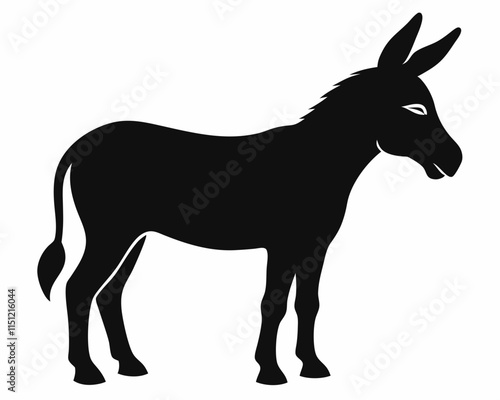 silhouette of Donkey vector on white background