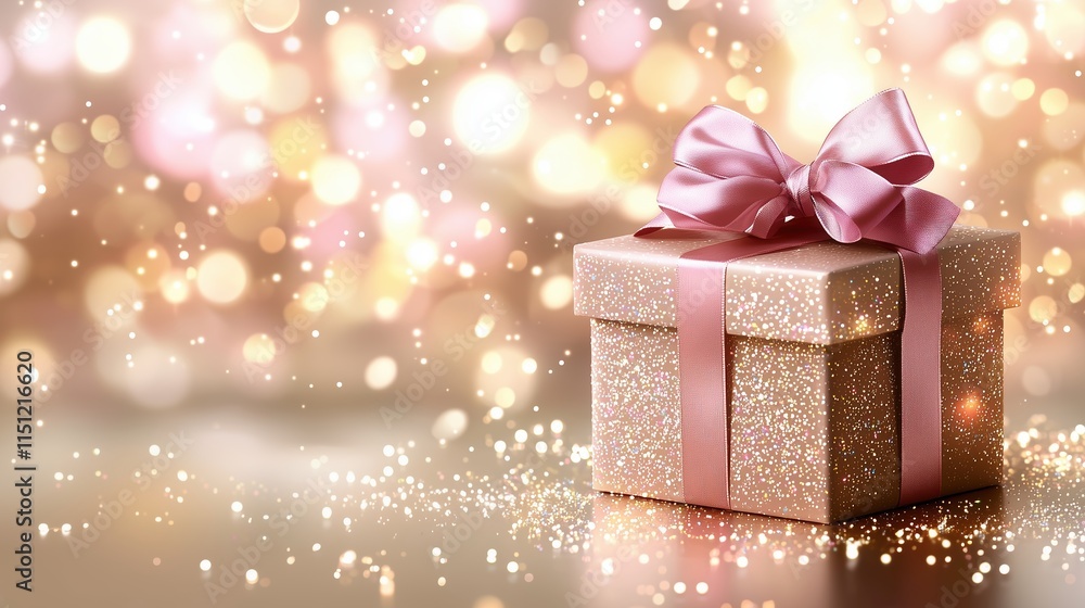 Gift box in elegant presentation for celebration concepts. Gift box in elegant presentation for celebration concepts.