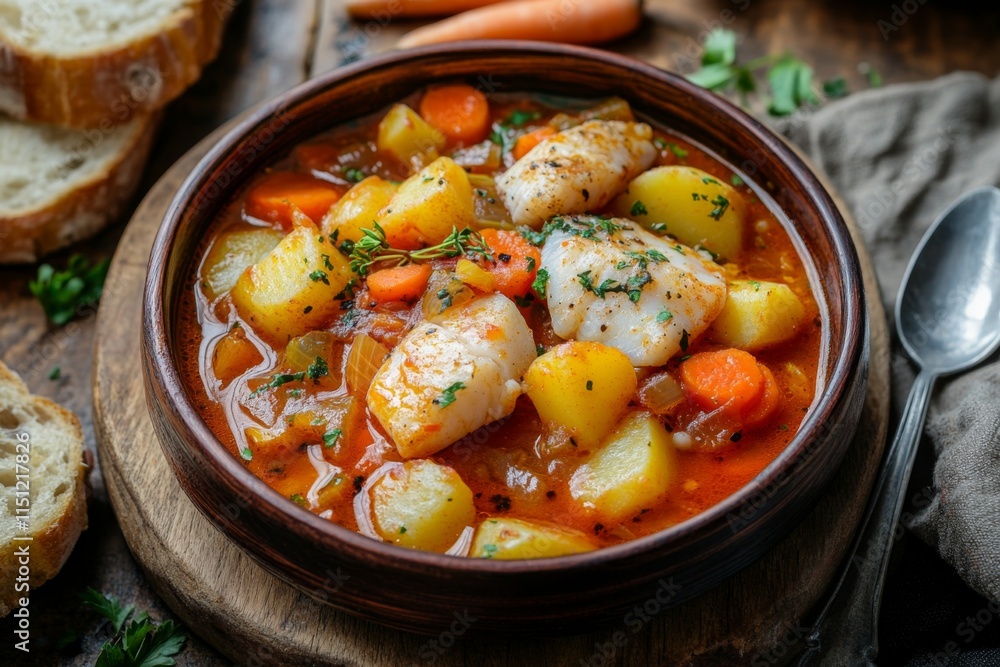 Hearty Fish Stew with Potatoes and Vegetables Hearty Fish Stew with Potatoes and Vegetables