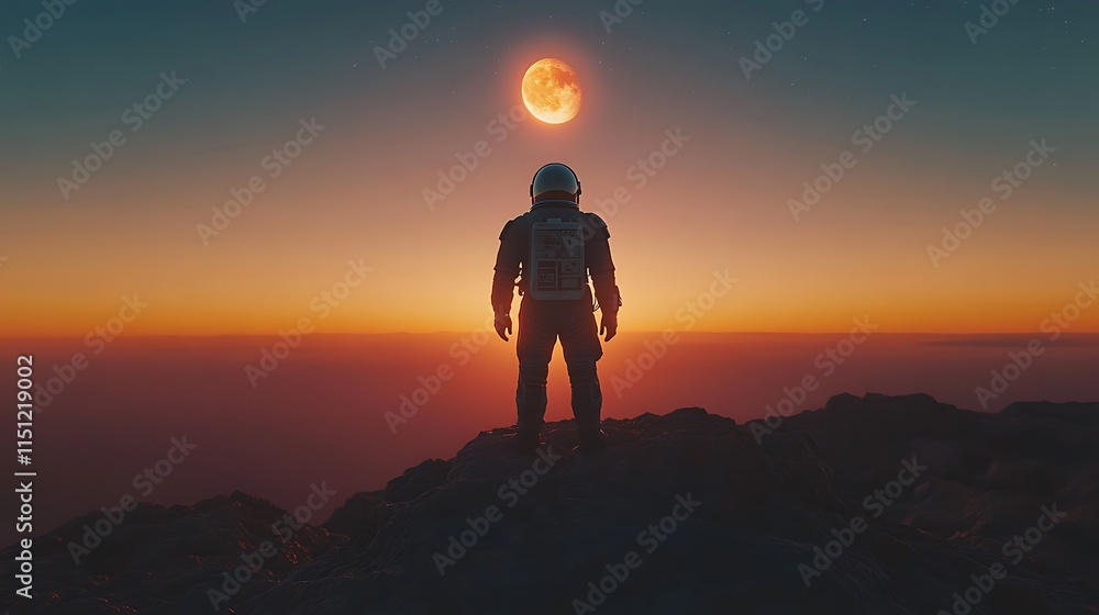 An astronaut floating above a planet's surface, the setting star casting a gradient of warm and cool colors across the horizon, cinematic lighting illuminating the suit's details, hd quality, An astronaut floating above a planet's surface, the setting star casting a gradient of warm and cool colors across the horizon, cinematic lighting illuminating the suit's details, hd quality,