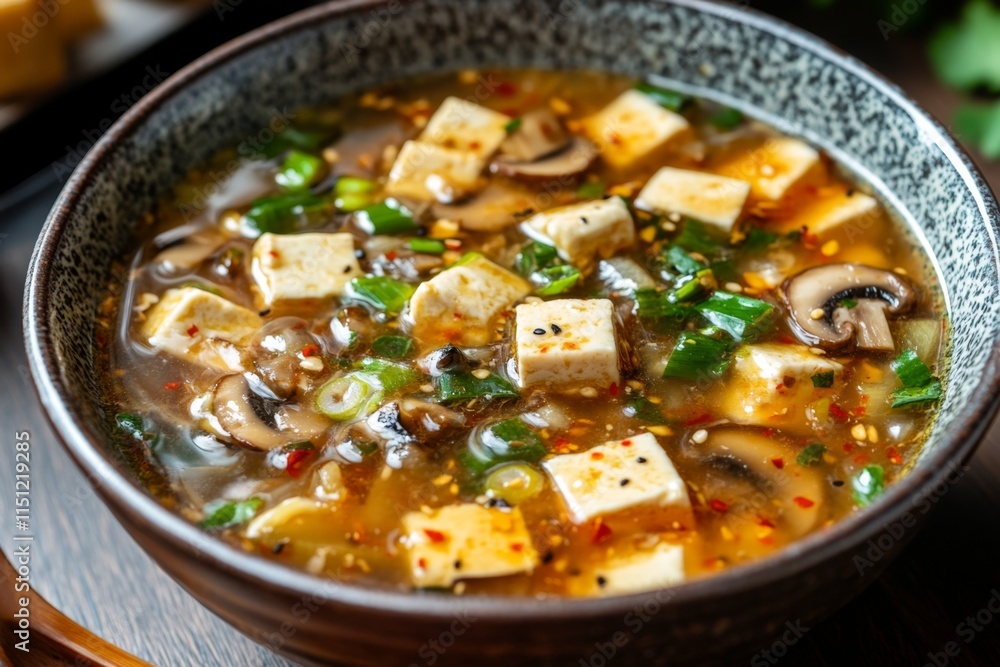 Spicy Tofu Mushroom Soup - A Flavorful Culinary Delight Spicy Tofu Mushroom Soup - A Flavorful Culinary Delight