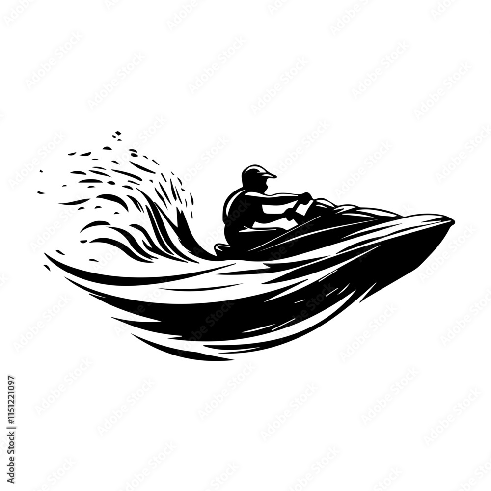 A jet ski carving through the waves A jet ski carving through the waves