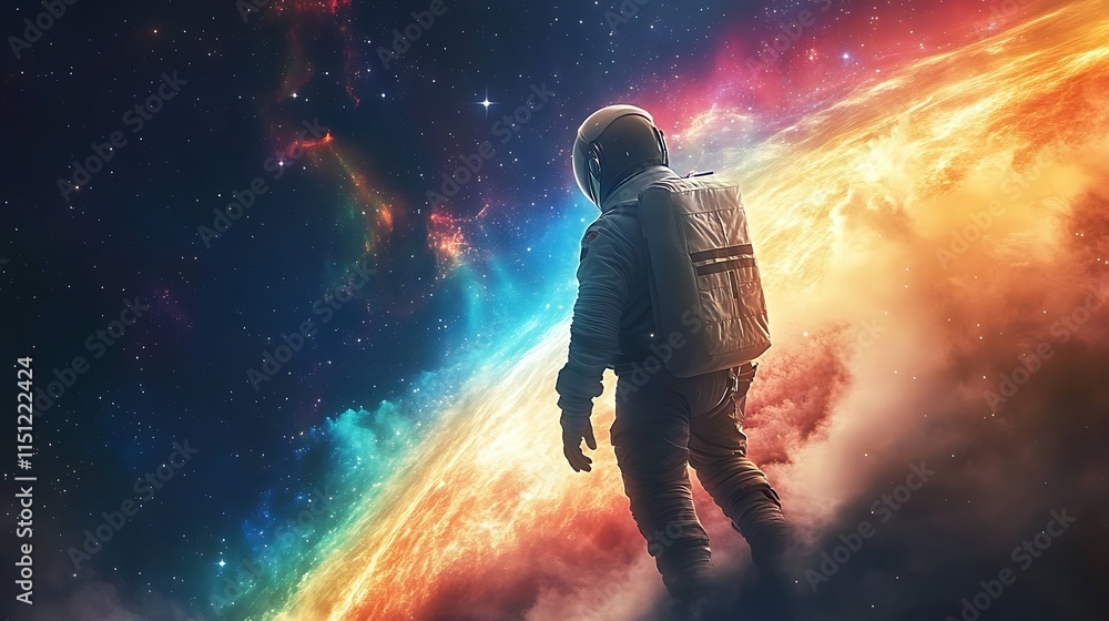 An astronaut floating near a glowing alien planet with auroras rippling across its atmosphere, vibrant streaks of blue, red, and gold lighting up the cosmos, An astronaut floating near a glowing alien planet with auroras rippling across its atmosphere, vibrant streaks of blue, red, and gold lighting up the cosmos,