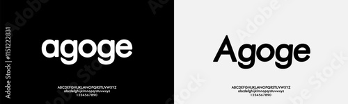 Modern Uppercase, Lowercase,. and Number. Lettering in style of Minimalism. Sans serif fonts regular concept. Vector and Illustration. Graphic design font source.