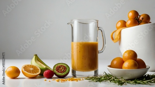 orange juice and fruits