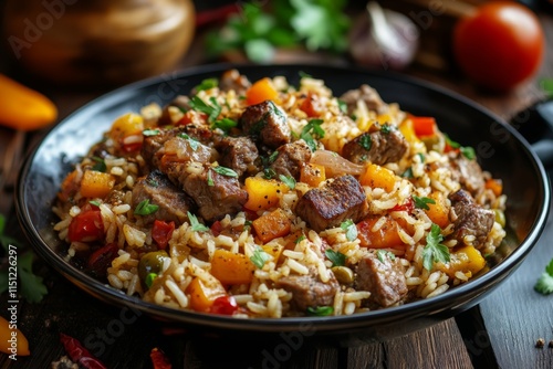 Hearty Beef and Vegetable Rice Dish