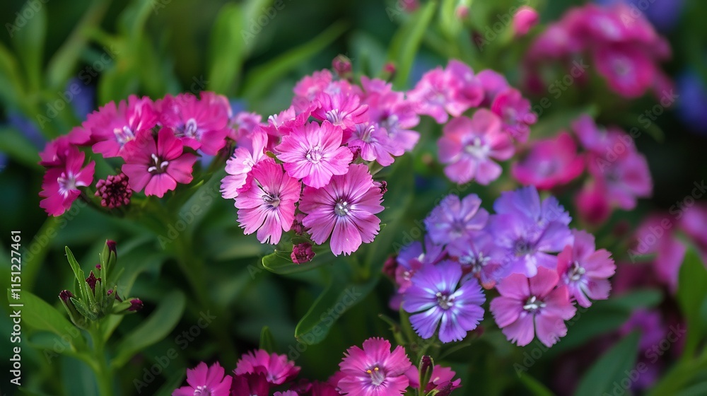Vibrant Pink and Purple Flowers in Bloom Vibrant Pink and Purple Flowers in Bloom