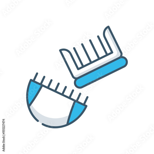 Clip-on hair trimmer guards vector icon