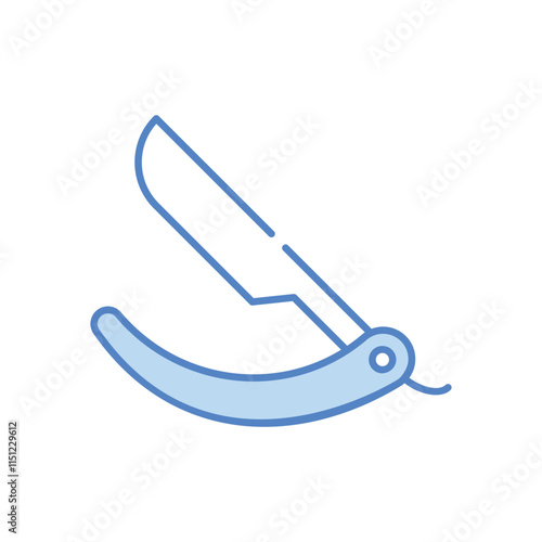 Straight razor vector icon