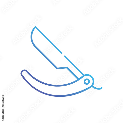 Straight razor vector icon