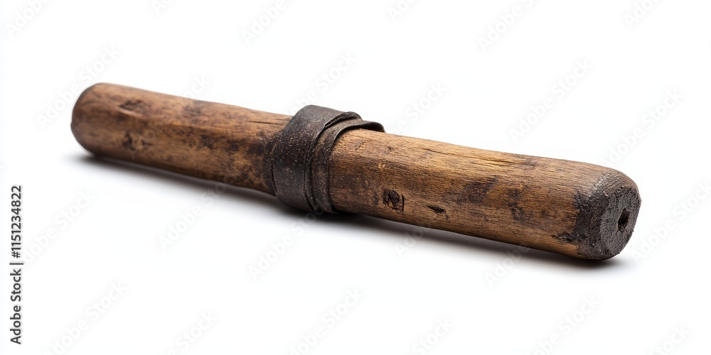 Isolated old wooden fuse displayed against a white background, showcasing the unique characteristics of the old wooden fuse. The old wooden fuse stands out in its simplicity and charm. Isolated old wooden fuse displayed against a white background, showcasing the unique characteristics of the old wooden fuse. The old wooden fuse stands out in its simplicity and charm.