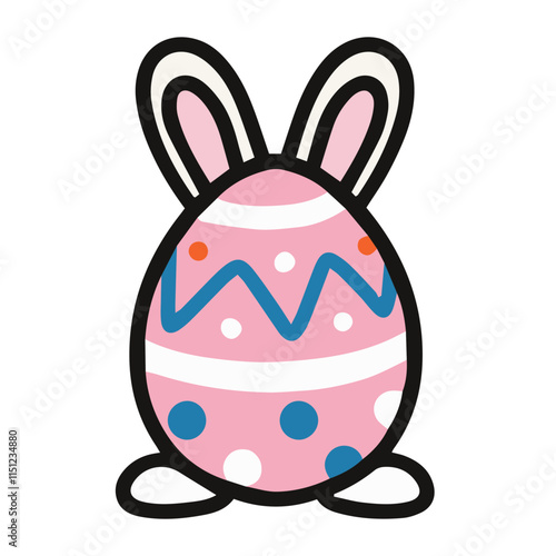 vector illustration of easter bunny with easter egg, suited for easter day character for kids