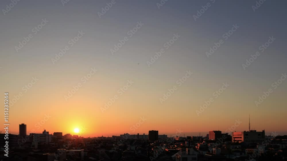 都市風景 夕焼け 日没 タイムラプス 都市風景 夕焼け 日没 タイムラプス