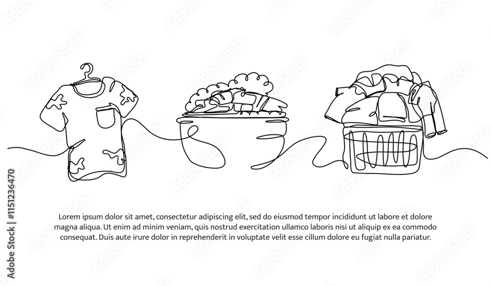 Set of laundry elements. clothes and soaking clothes. Minimalist style vector illustration on white background. Set of laundry elements. clothes and soaking clothes. Minimalist style vector illustration on white background.
